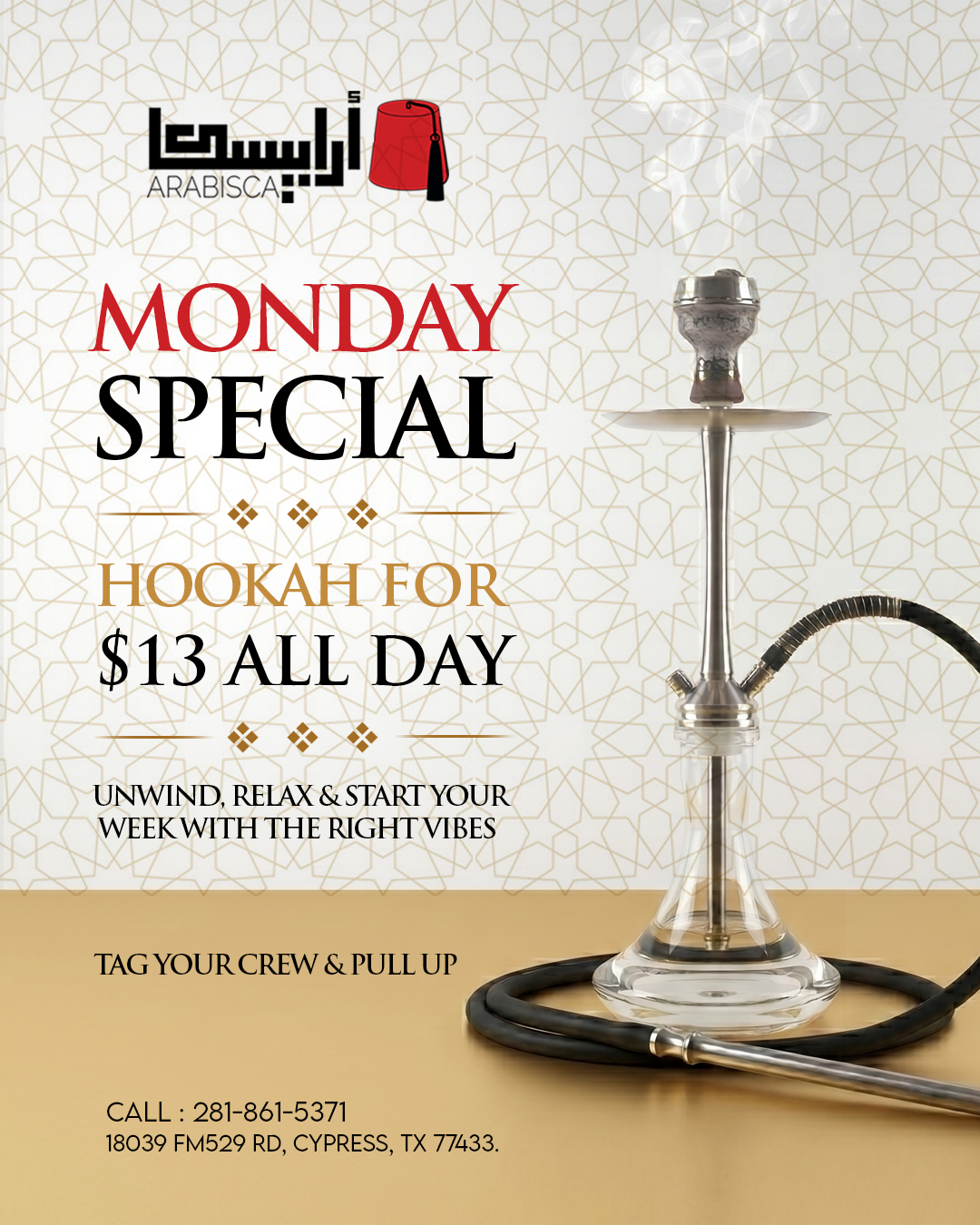 Monday Hookah flyer